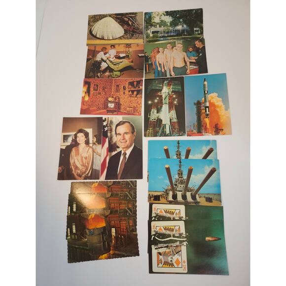 Postcards Vintage Lot Of 16 Blank Jackie O NASA Dentist George Bush Kennedy - Picture 1 of 14